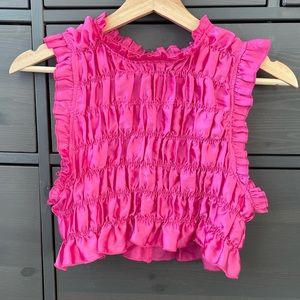 Zara shirred satin crop top